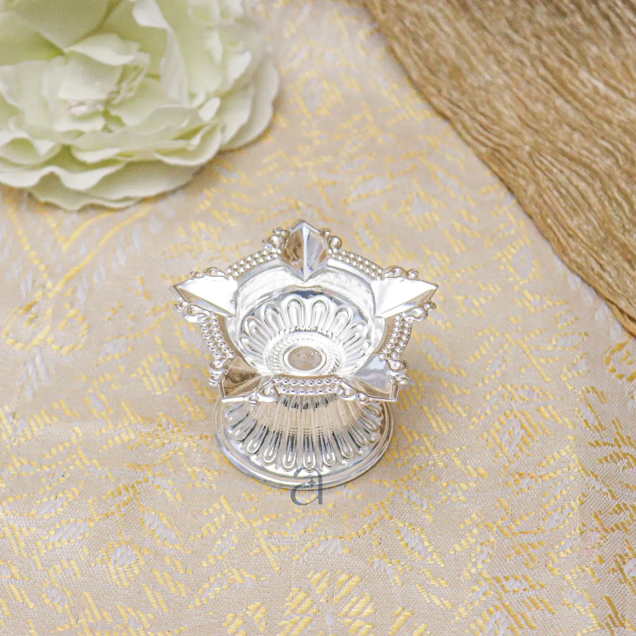 Exquisite Star Designed Silver Diya