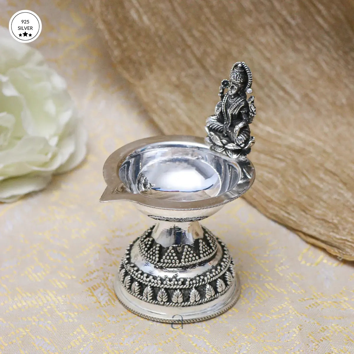 925 Antique Silver Niranjan With Lakshmiji