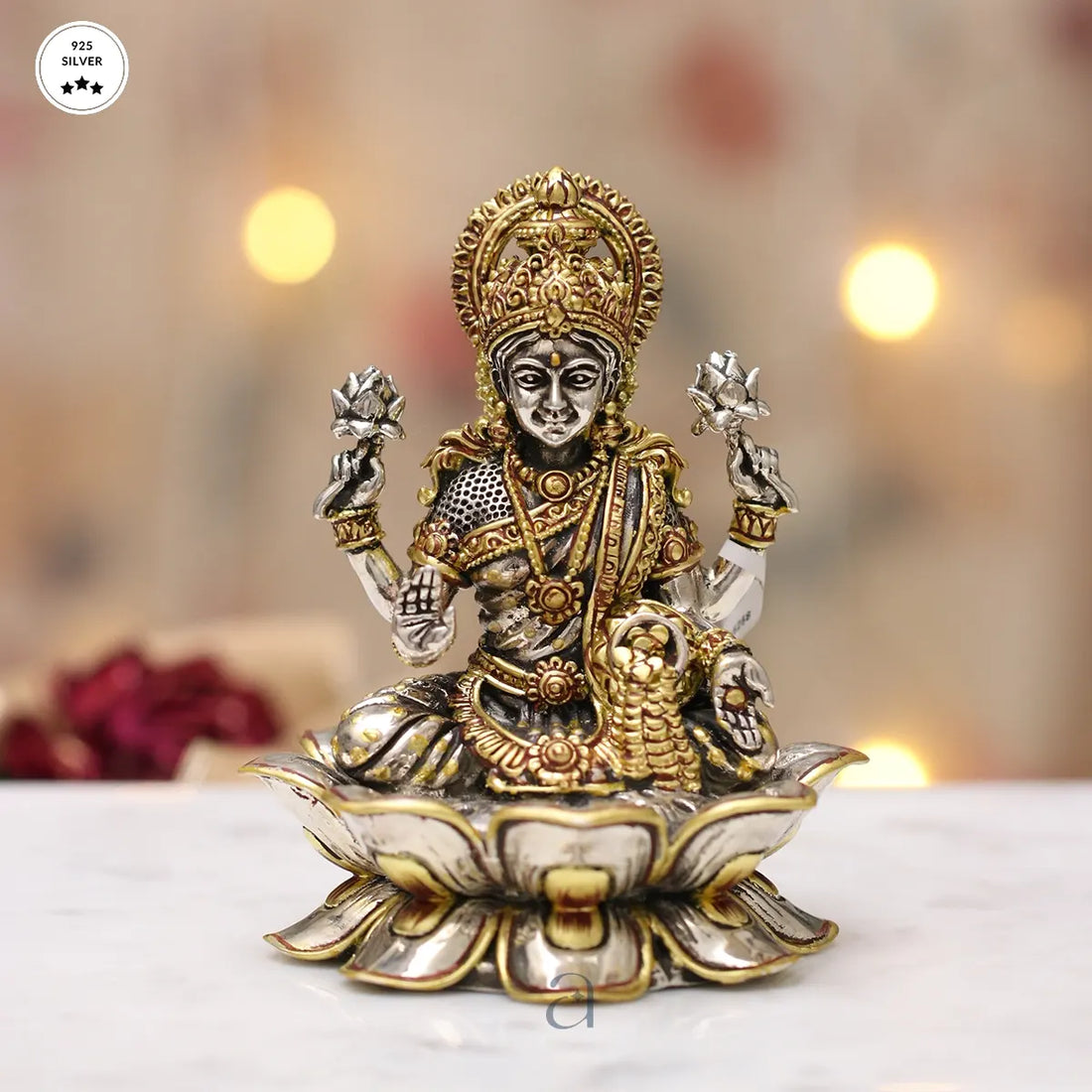 925 Antique Silver Goddess Dhana Lakshmi