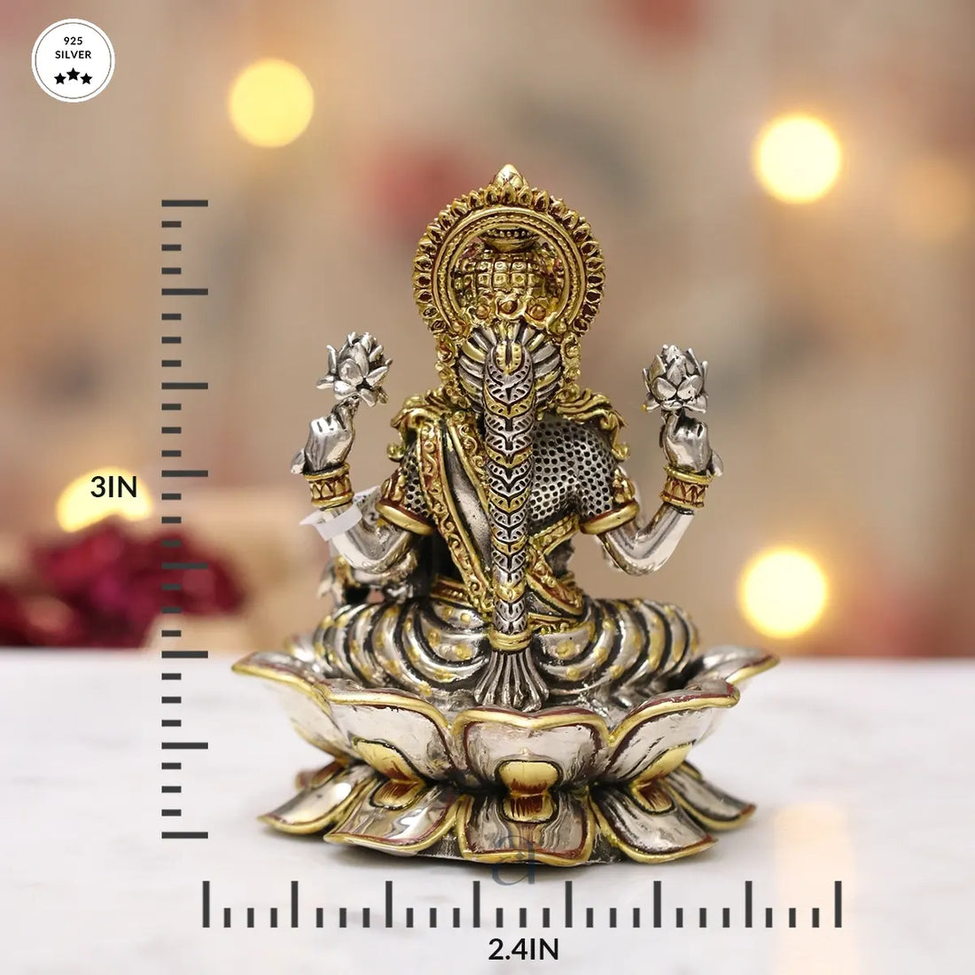 925 Antique Silver Goddess Dhana Lakshmi