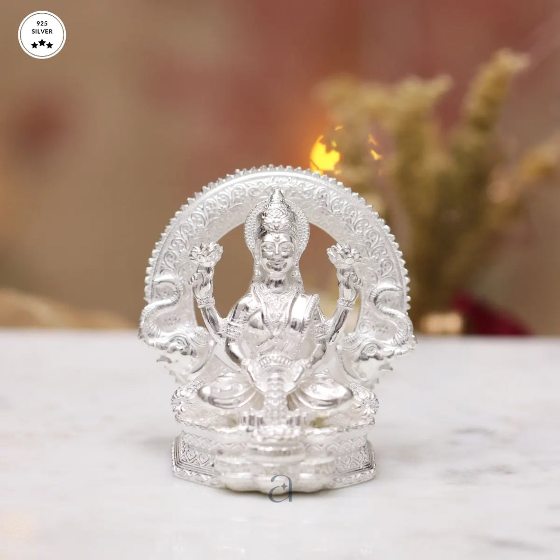 925 Solid Silver Goddess Dhanalakshmi