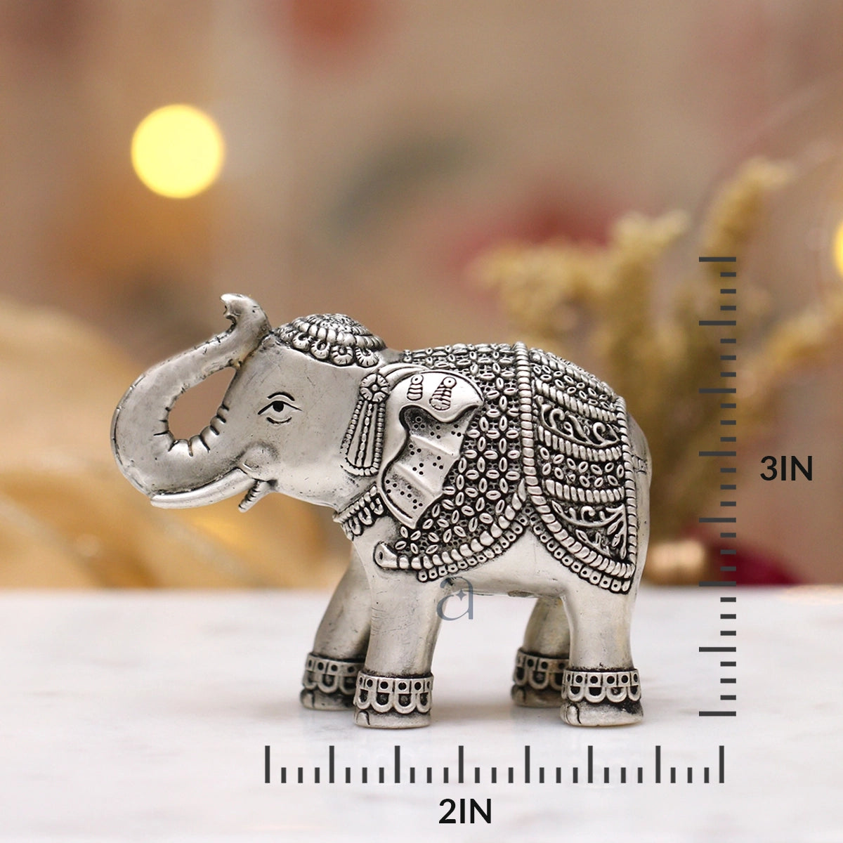 925 Silver Antique Divine Elephant Idol