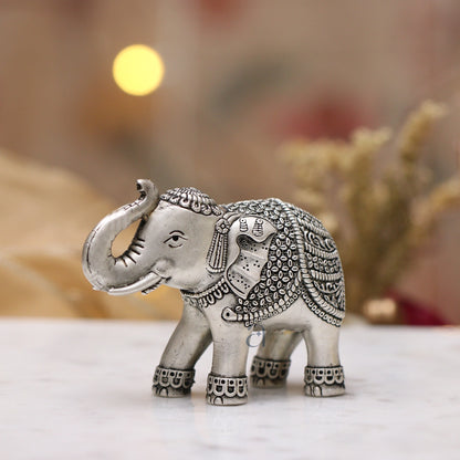 925 Silver Antique Divine Elephant Idol