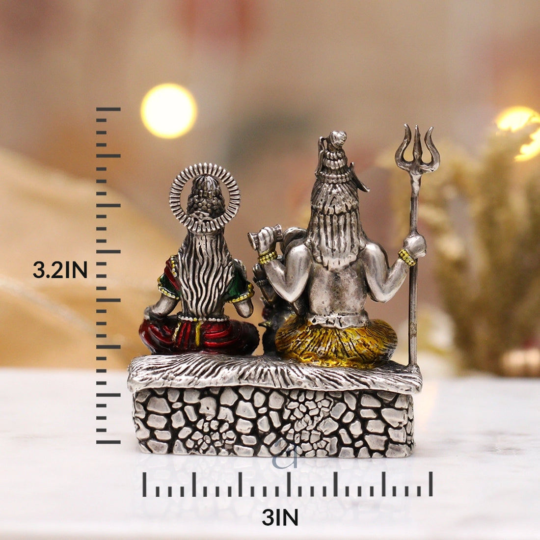 925 Antique Shiv Parivaar Silver Idol