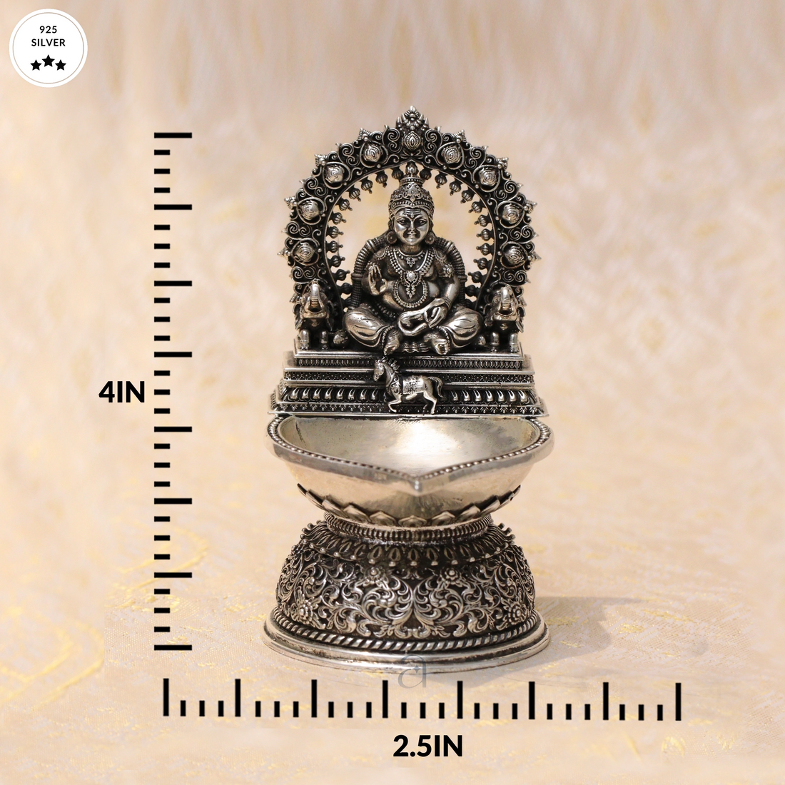 92.5 Sterling Silver Antique Niranjan Diya