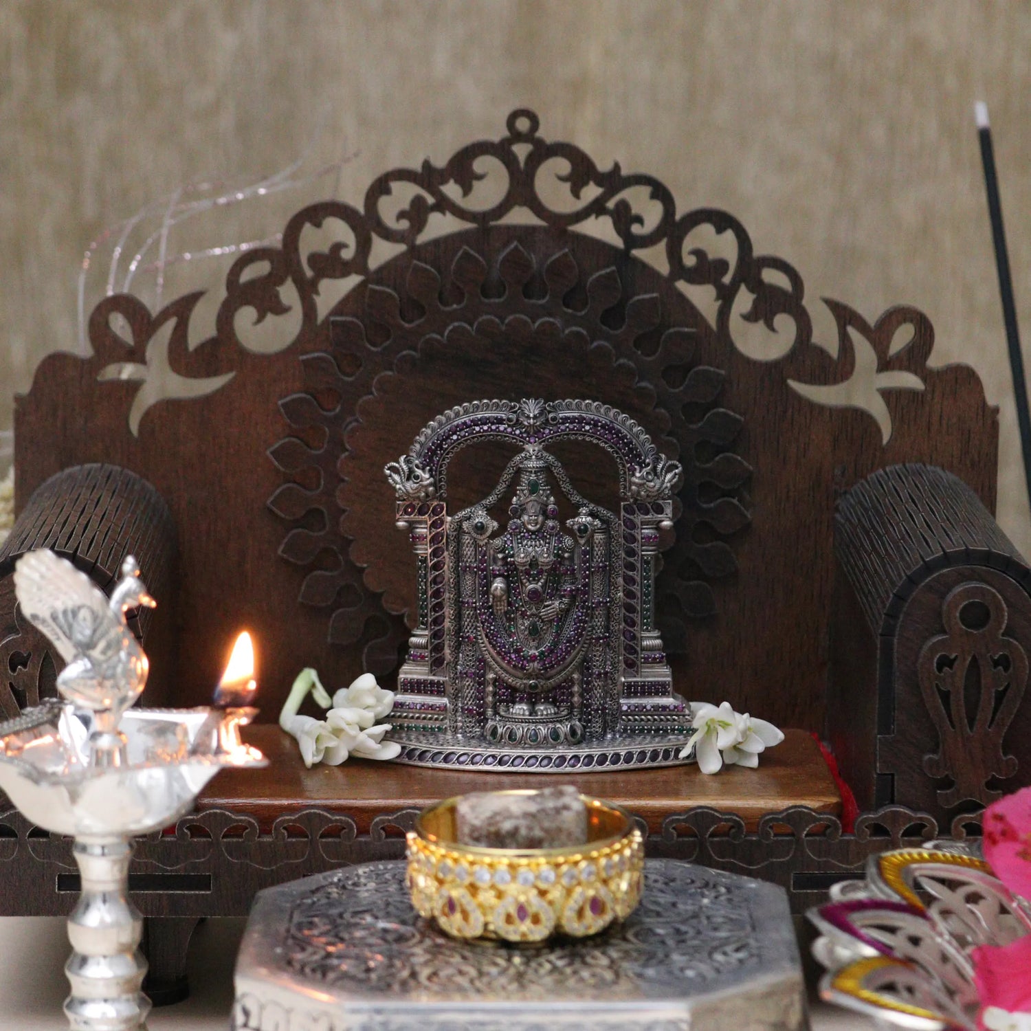 Silver Balaji Idol for Home Temple