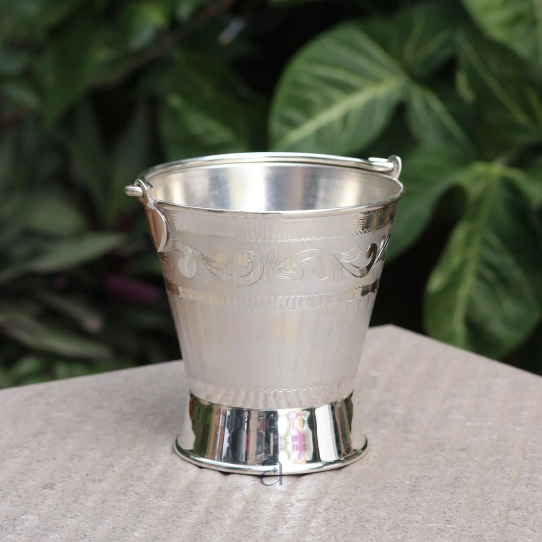 Traditional Silver Bucket for Holi