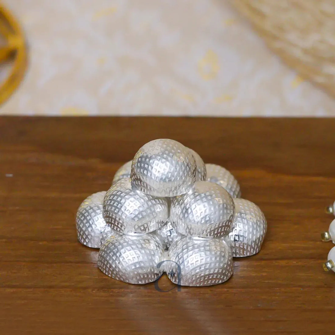 10 Piece Silver Laddu Figurine