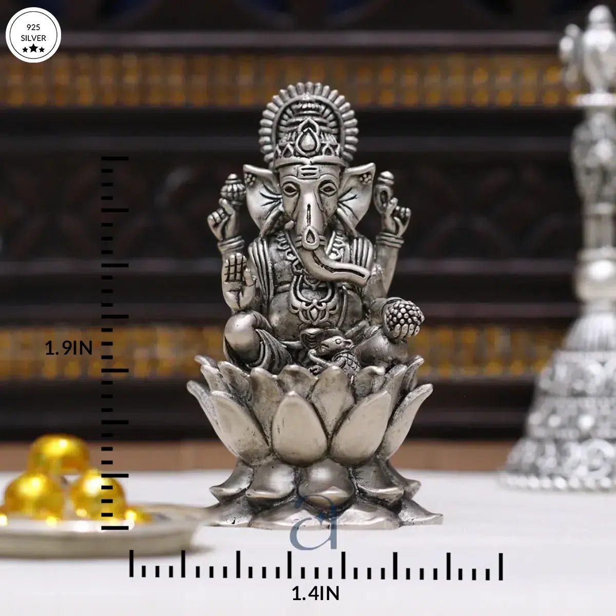 Antique 925 Silver Kamal Ganeshji