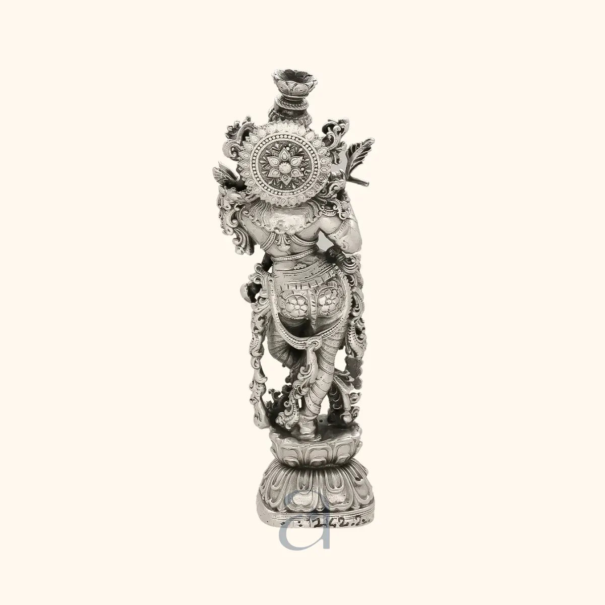 925 Antique Lord Krishna Silver Idol