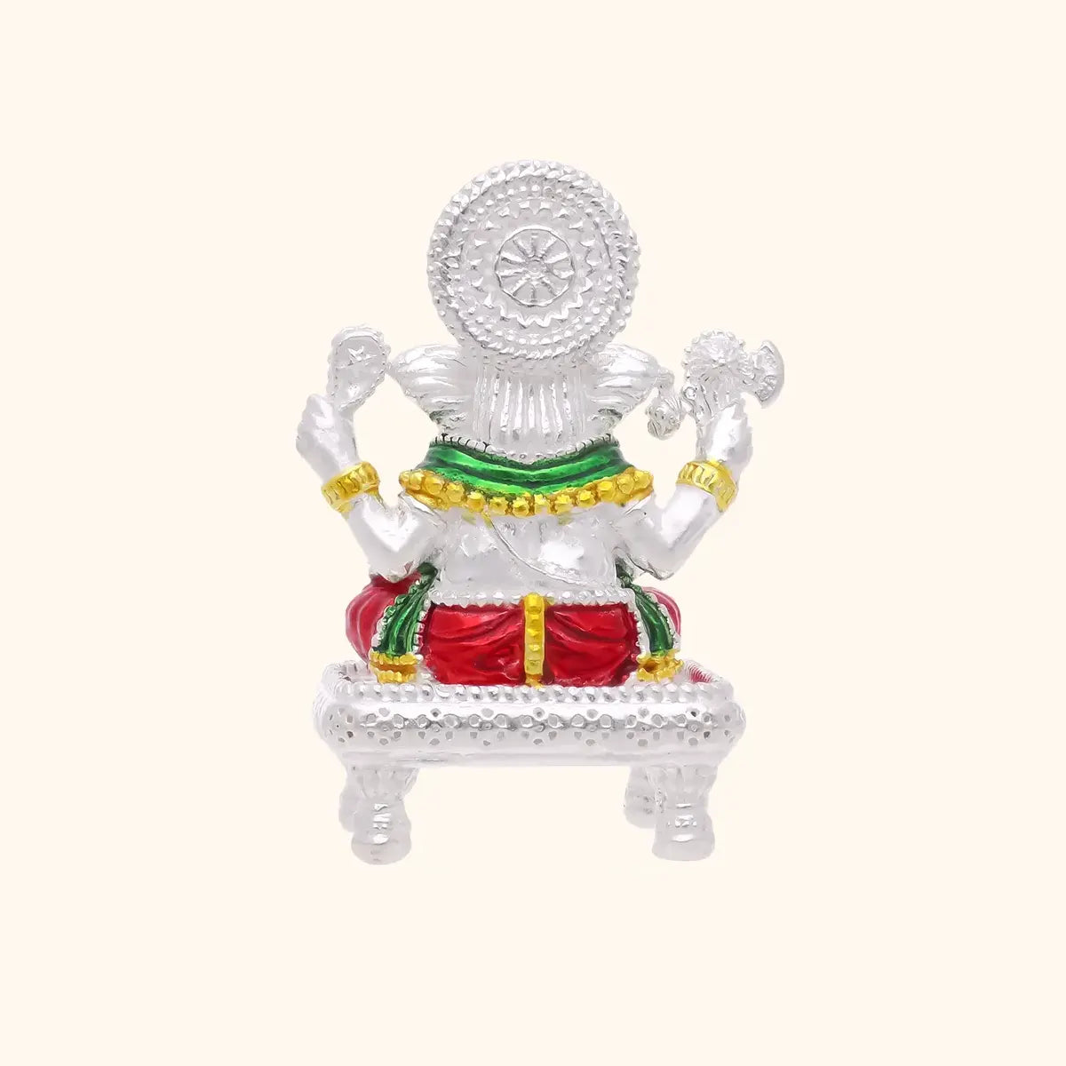 Colorful 925 Silver Ganeshji idol