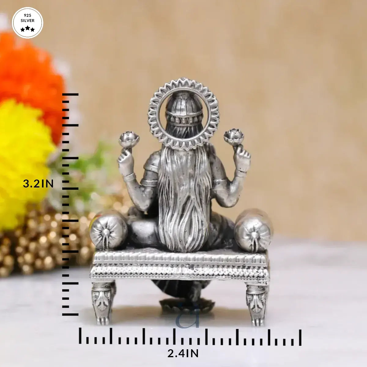 Divine 925 Antique Lakshmi Silver Idol