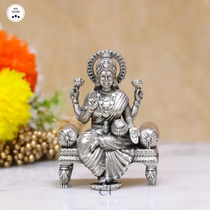 Divine 925 Antique Lakshmi Silver Idol