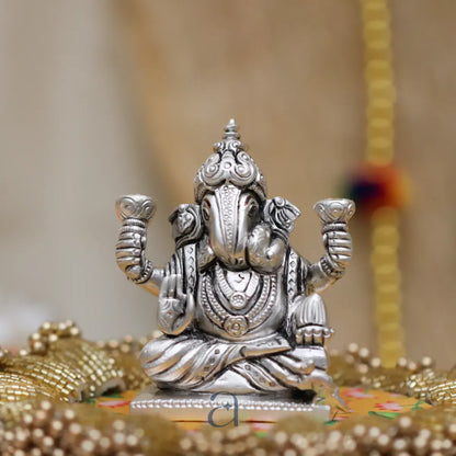 Handcrafted 925 Antique Silver Ganeshji