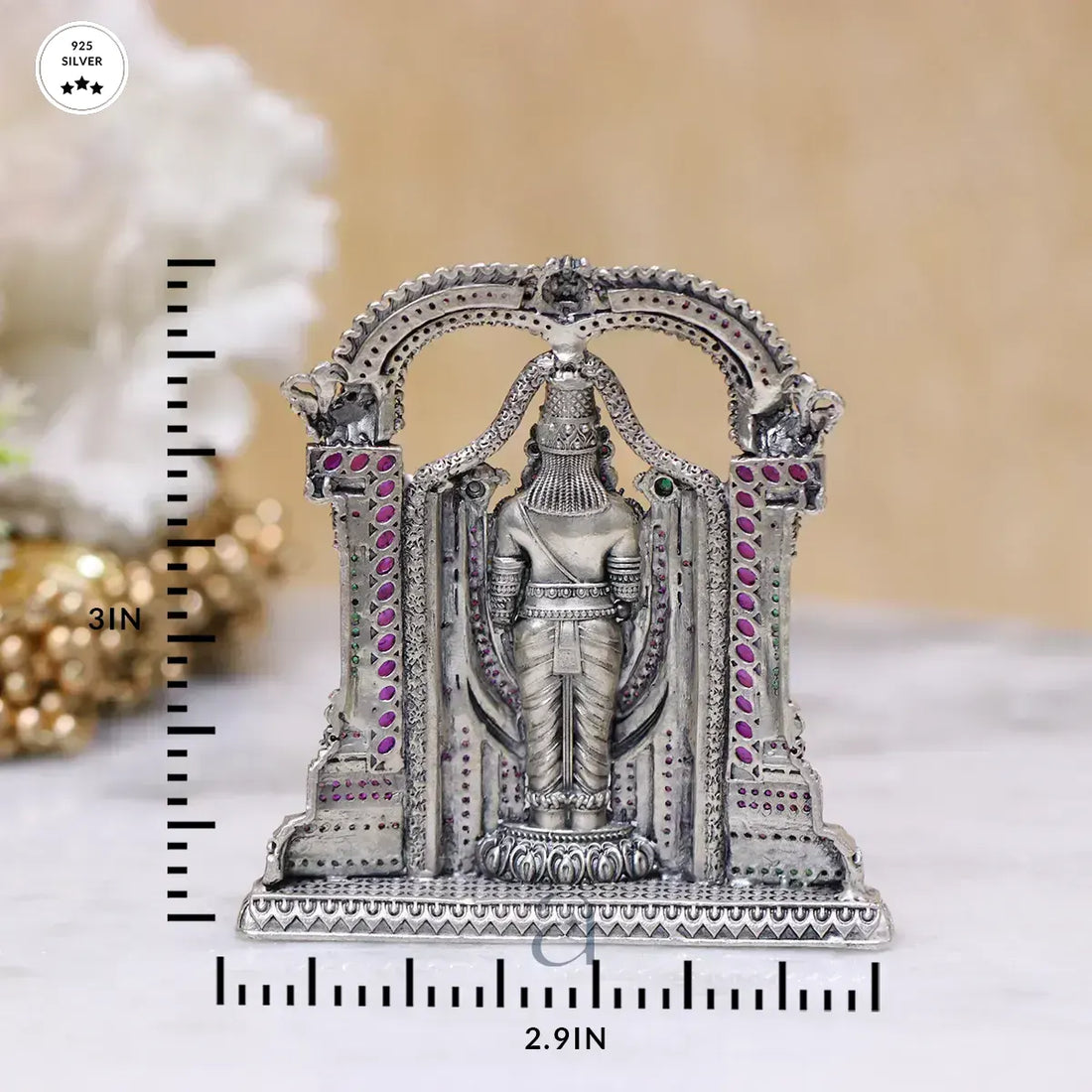 925 Stone Decorated Anitique Balaji Idol