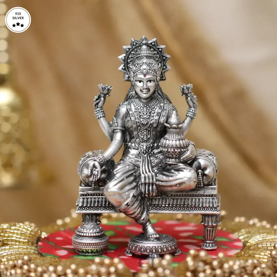 925 Silver Lakshmi With Divine Kalash