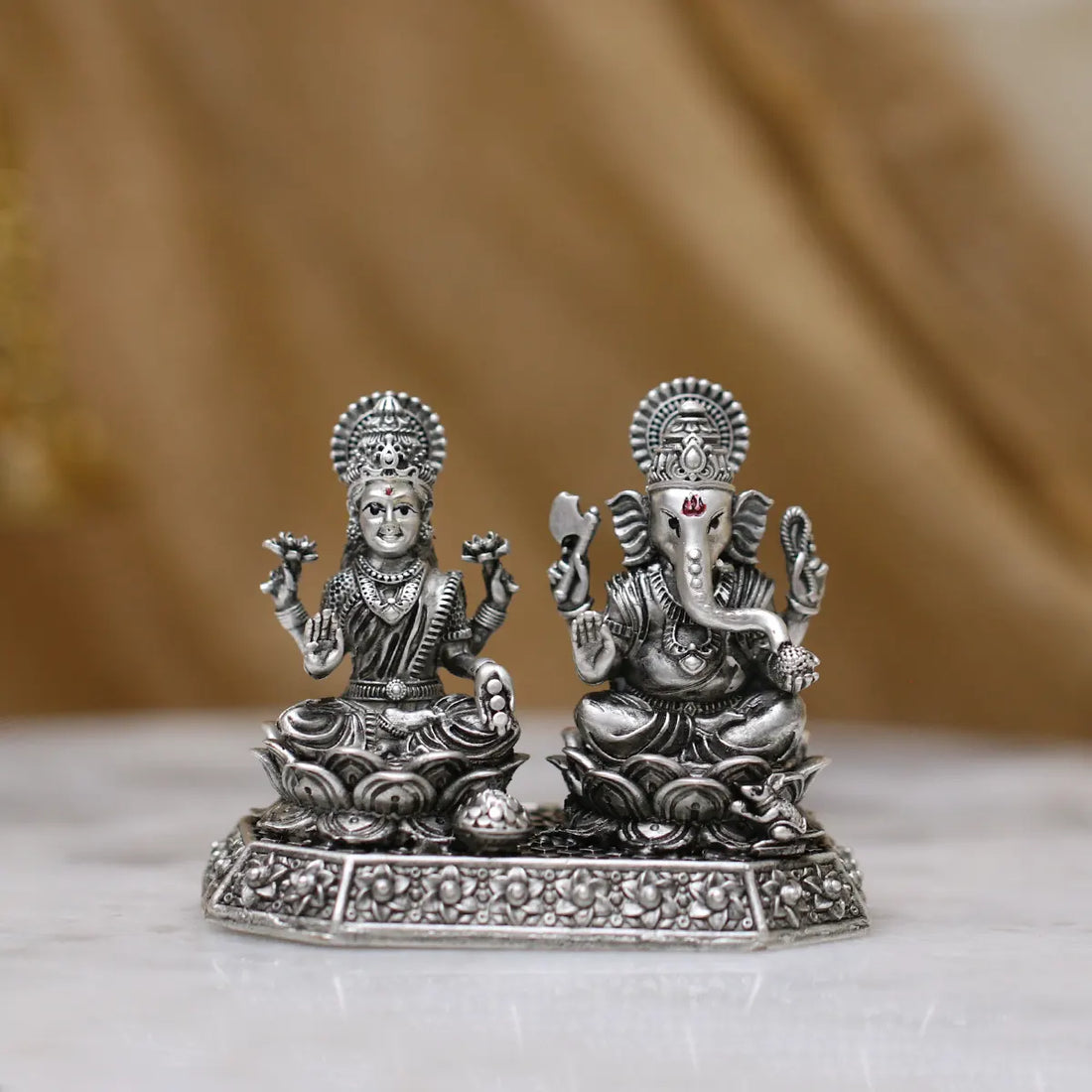 925 Silver Lakshmi Ganeshji Idol