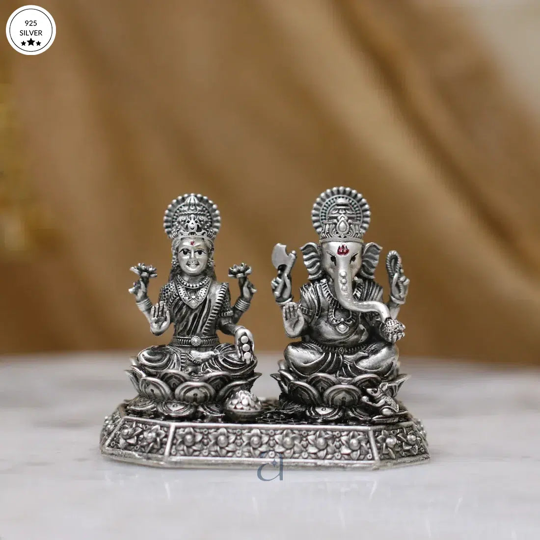 925 Silver Lakshmi Ganeshji Idol