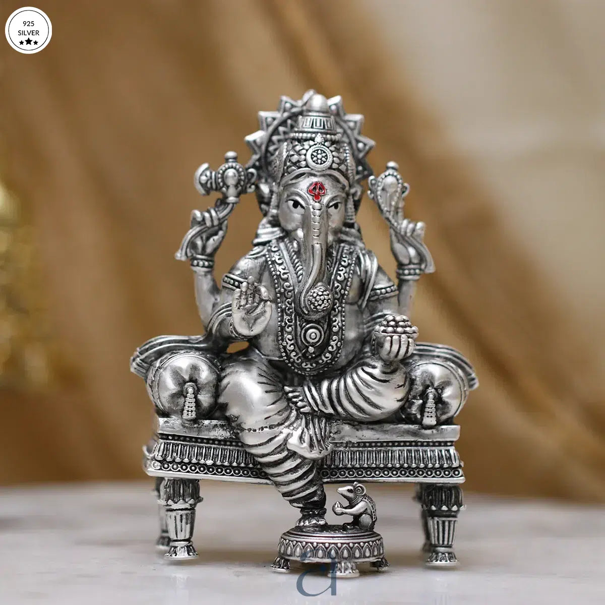 925 Silver Handcrafted Antique Ganeshji Idol