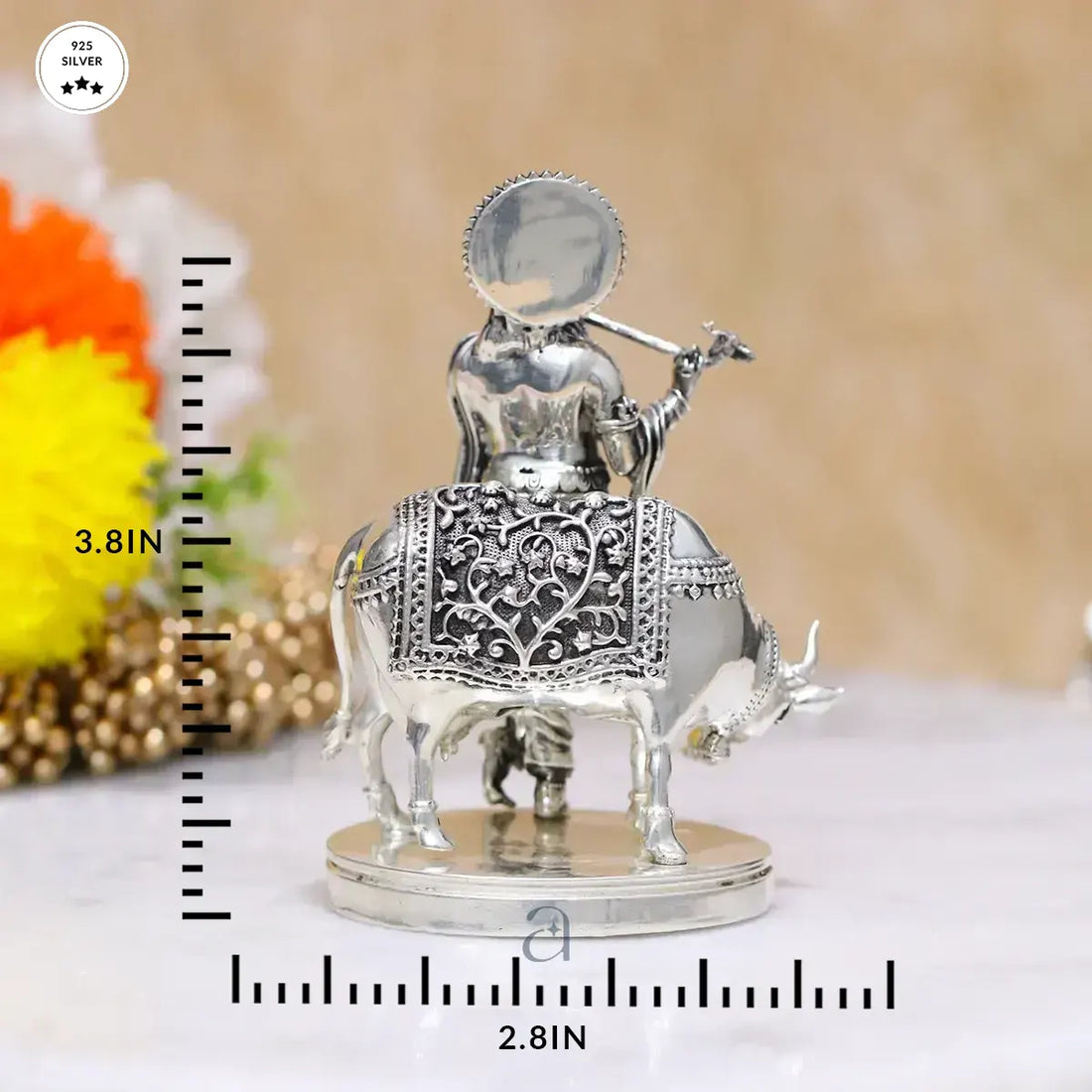 Exquisite 925 Anitque Krishna Silver Idol