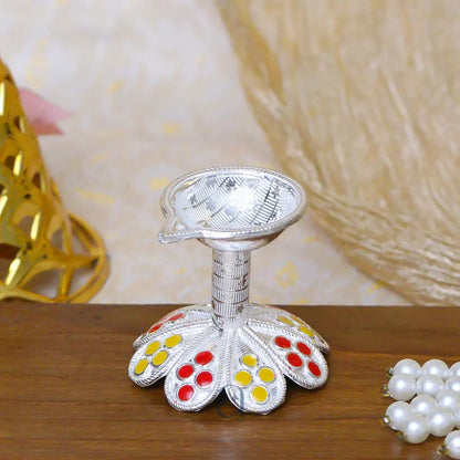 Colourful Silver Diya