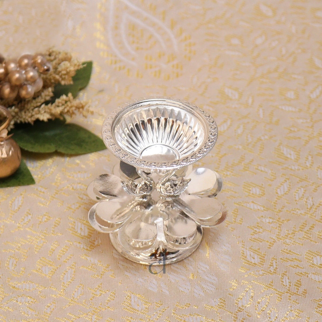 Decorative Silver Niranjan Diya