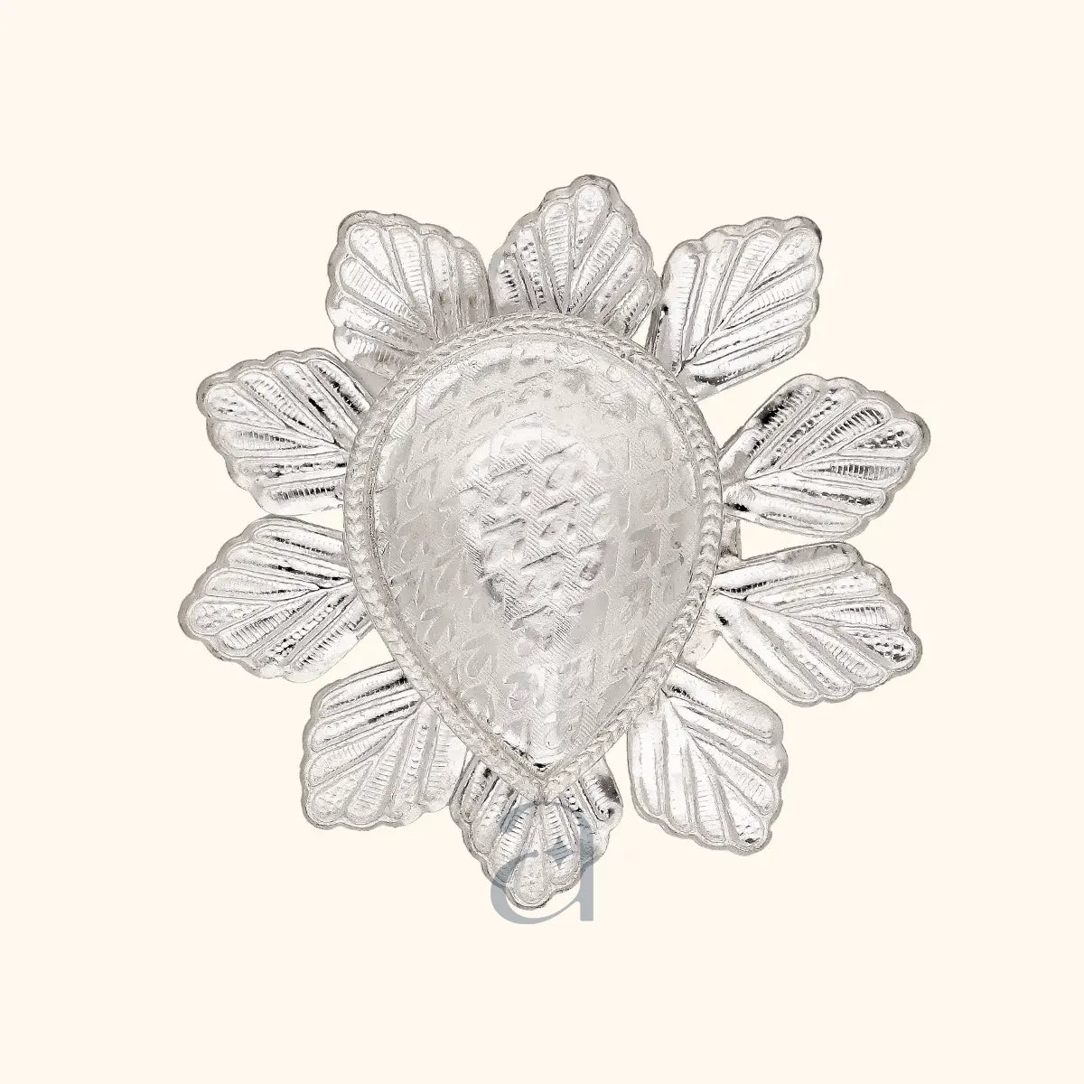 Charming Floral Silver Niranjan Diya