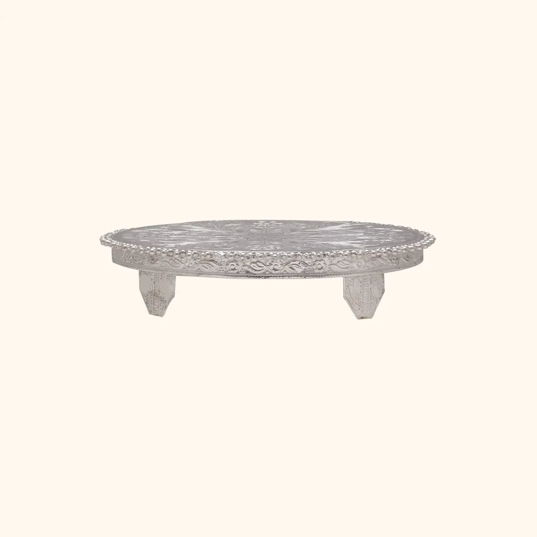 Lotus Design Silver Pooja Paat