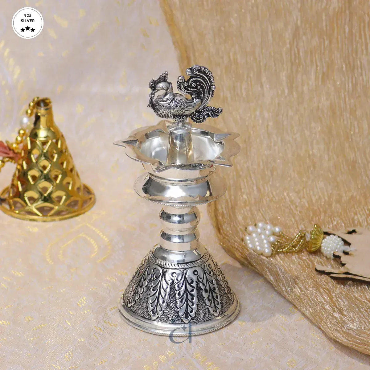 925 Antique Silver Traditional Diya