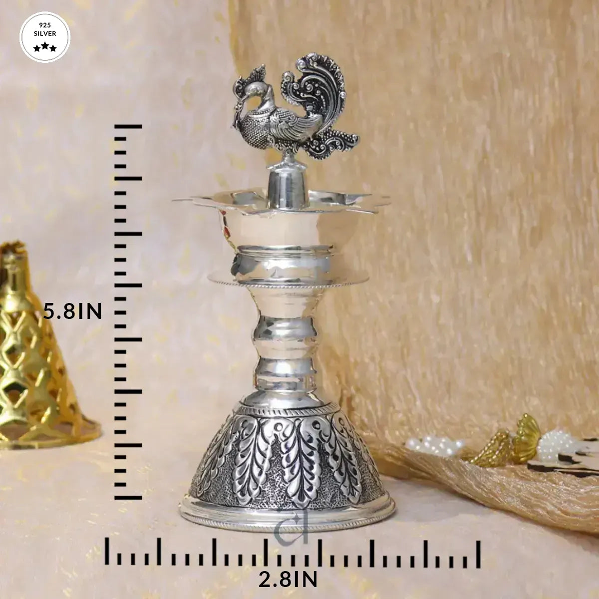 925 Antique Silver Traditional Diya