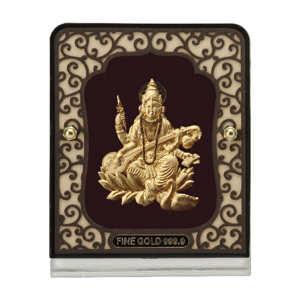 Golden Saraswati Table Top Frame