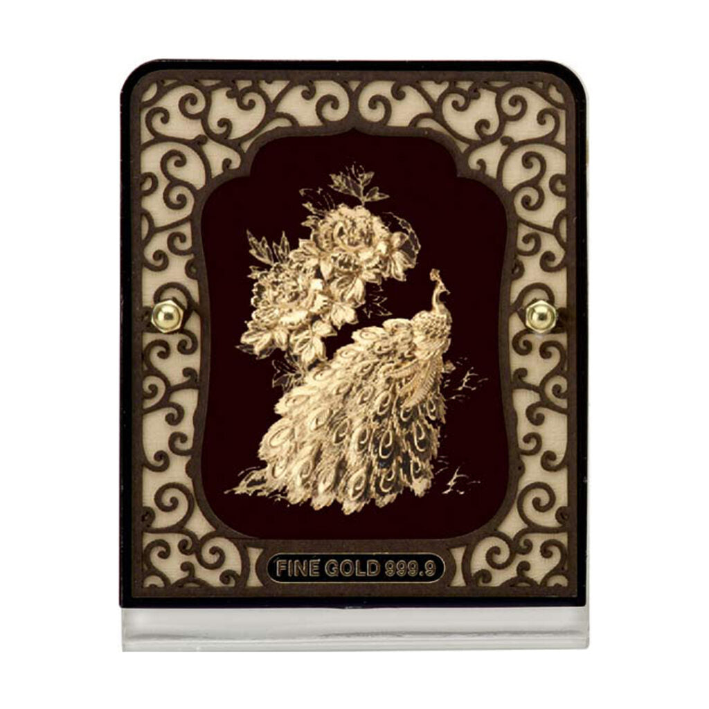 Majestic Golden Peacock Table Top Frame