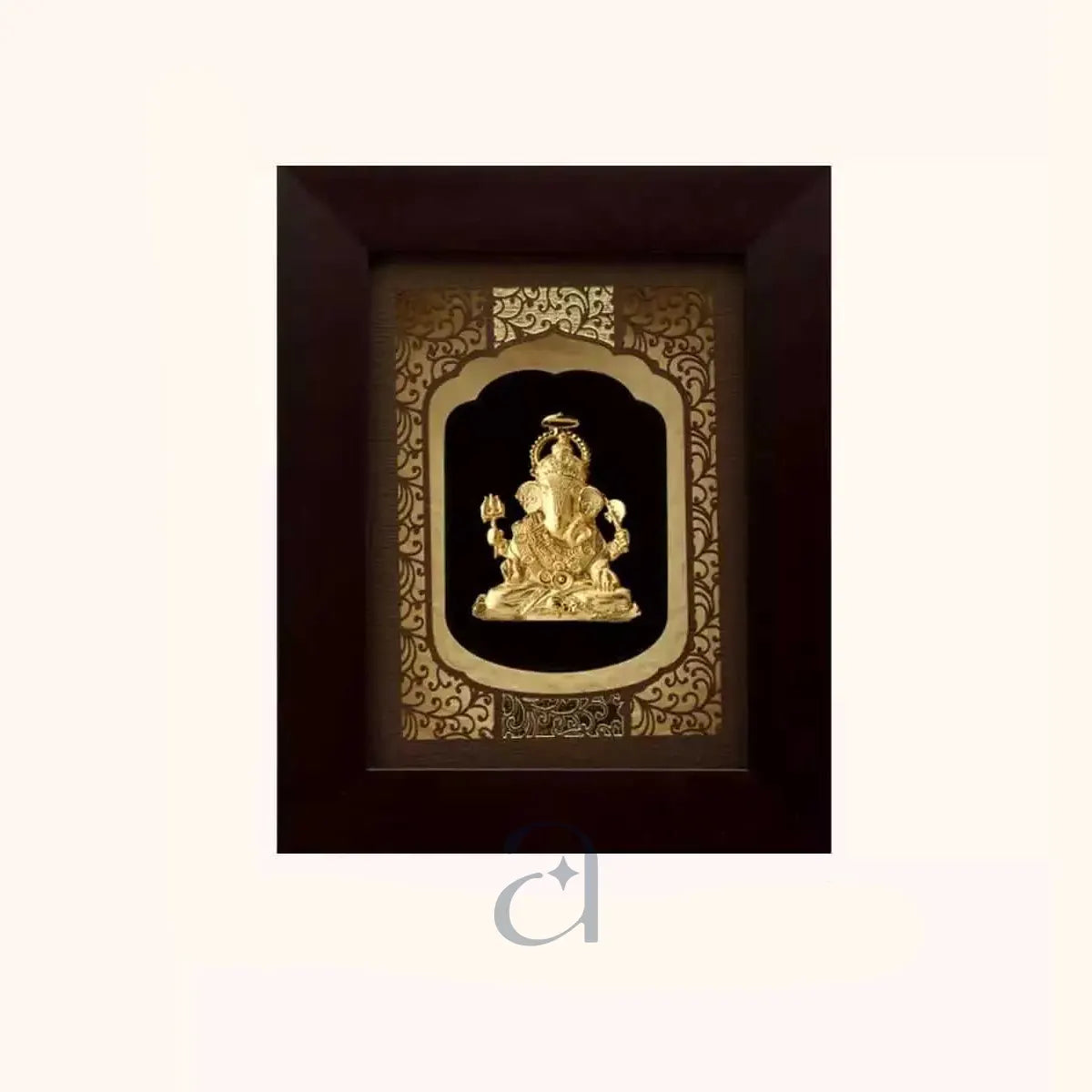 Gold-Plated Dagdusheth Ganeshji Frame