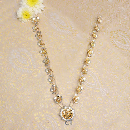 Radiant Silver Ganeshji Floral Haar