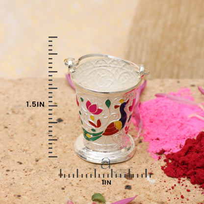Festive Silver Bucket for Holi