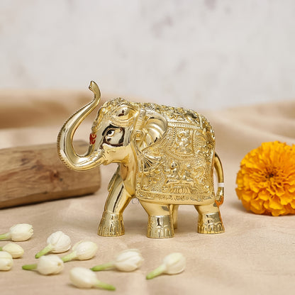 Buy Golden Gajanth Lakshmi Upward Trunk Online at Best Price - Aahi Silverware | Ranka Jewellers