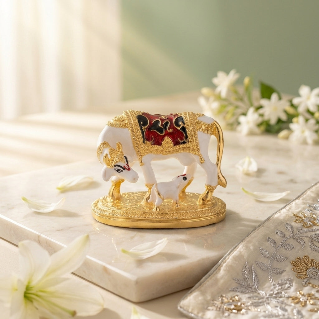 Golden &amp; White Kamadhenu Cow