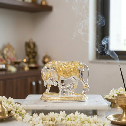 Buy Golden &amp; Silver Kamadhenu Cow Online at Best Price - Aahi Silverware | Ranka Jewellers