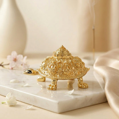 Golden Ashtalakshmi Tortoise with Shree Yantra