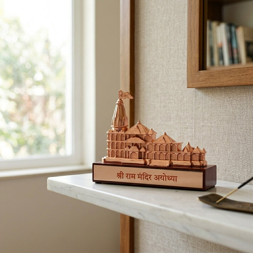 Buy Ayodhya Ram Mandir Sacred Showpiece Online at Best Price - Aahi Silverware | Ranka Jewellers
