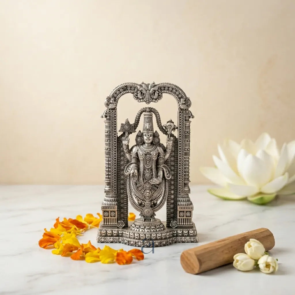 925 Antique Silver Hollow Lord Balaji Idol