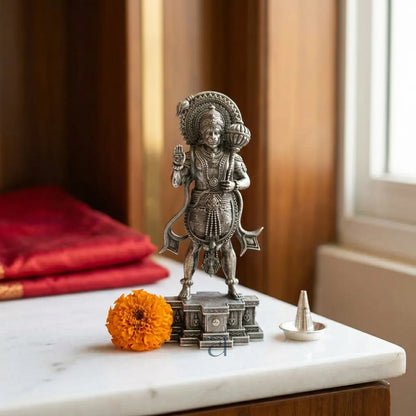 925 Sterling Silver Antique Finish Hollow Hanuman Idol