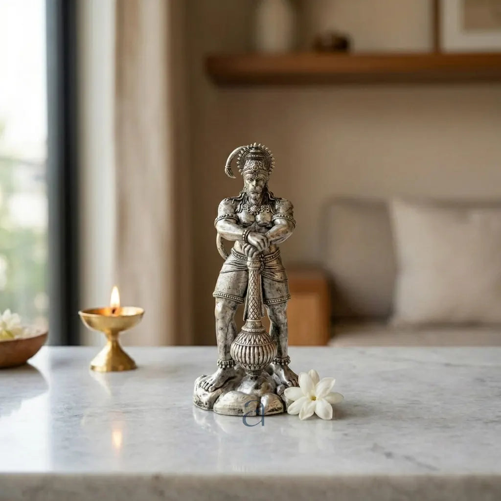 925 Sterling Silver Antique Finish Hollow Hanuman Ji Idol