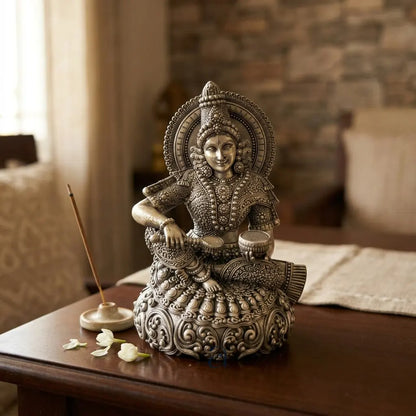 925 Sterling Silver Antique Finish Hollow Annapurna Devi Idol