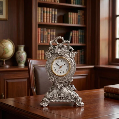 Vintage Silver Finish Clock