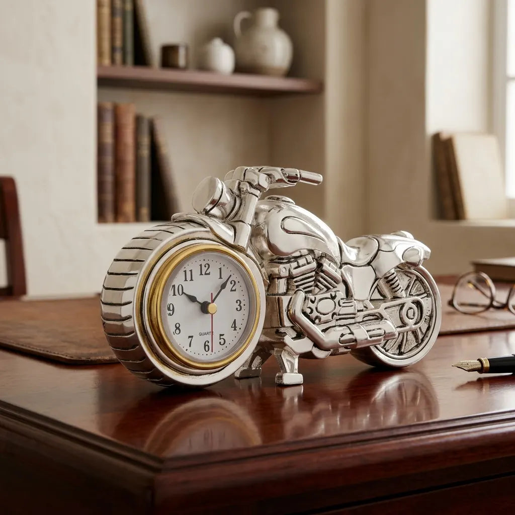 Classic Motorcycle Table Clock