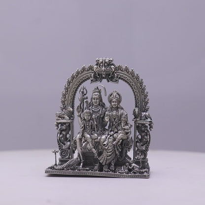 925 Sterling Silver Antique Finish Hollow Shiv Parivar Murti