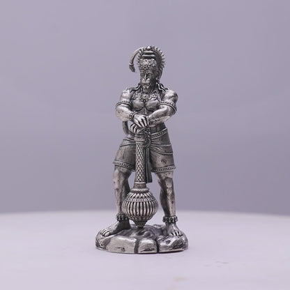 925 Sterling Silver Antique Finish Hollow Hanuman Ji Idol