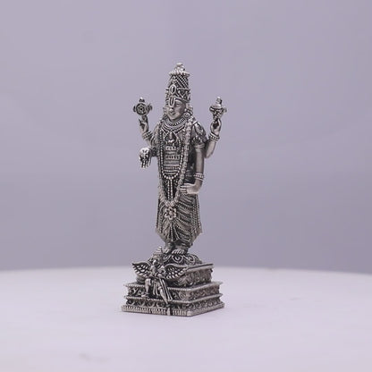 925 Sterling Silver Antique Finish Hollow Tirupati Balaji Idol