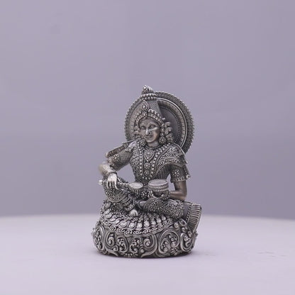 925 Sterling Silver Antique Finish Hollow Annapurna Devi Idol